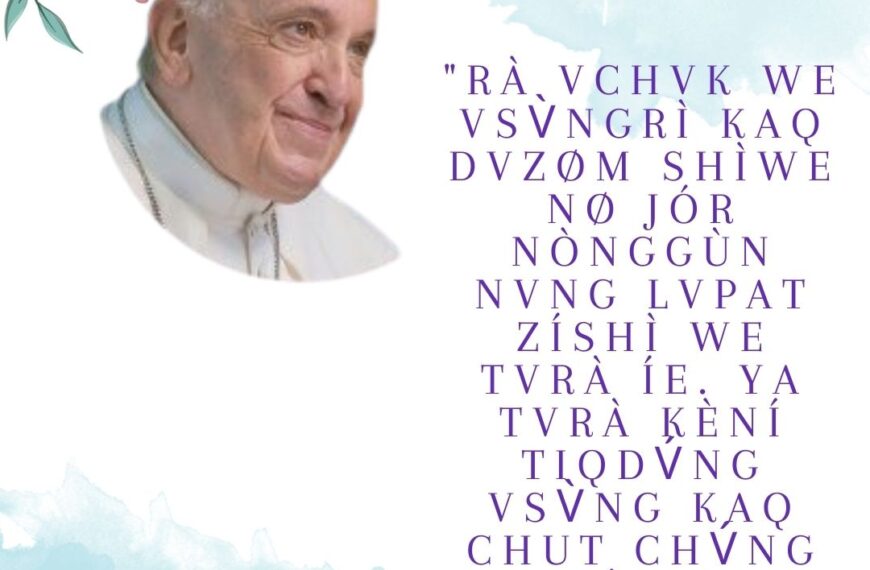 “Rà vchvk we vsv̀ngrì kaq dvzøm shìwe nø jór nònggùn nvng lvpat zíshì we tvrà íe. Ya tvrà kèní tiqdv́ng vsv̀ng kaq chut chv́ng lúne”